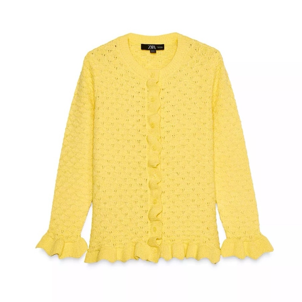 New ZARA Ruffled Knit Cardigan - Picture 3 of 5